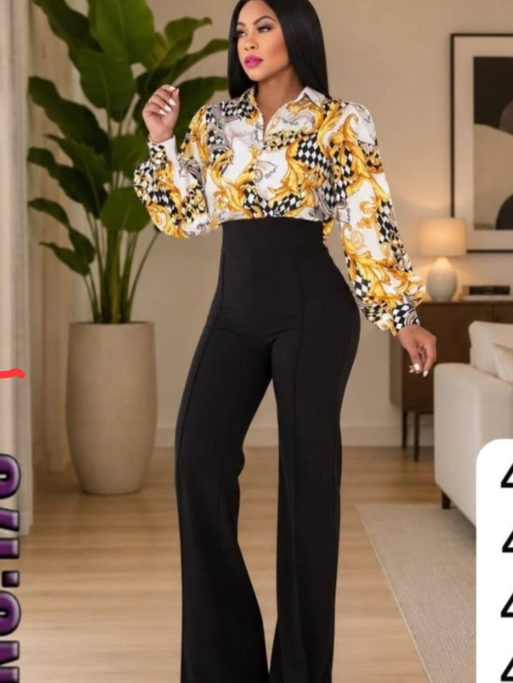 High-Waist Black Wide-Leg Pants — Elegant Office & Evening Wear